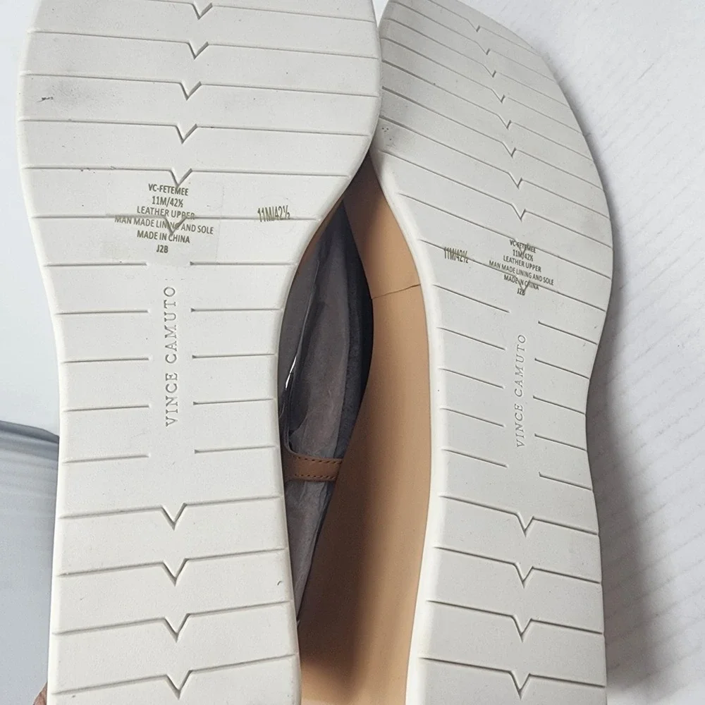 Vince Camuto VC-FETEMEE Tan Leather Platform Wedge‎ Sandals Women 11M 42.5